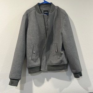 Never worn! Men’s large grey bomber jacket